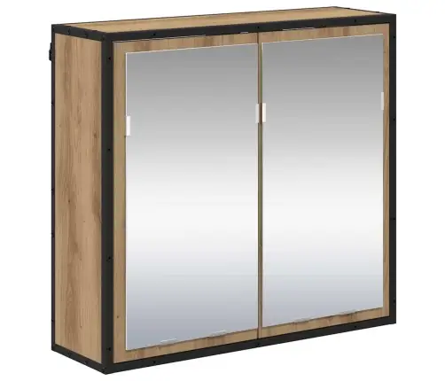 Vannas Istabas Spoguļu Skapis Amatnieku Ozola 65 X 20 X 60 Cm Vidaxl