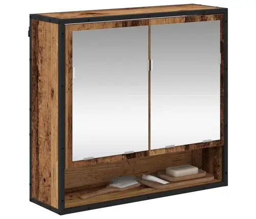 Vannas Istabas Spoguļu Skapis Vecs Koks 65 X 20 X 60 Cm Vidaxl