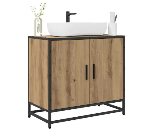 Vannas Istabas Izlietnes Skapītis Ar Durvīm Amatnieku Ozola Vidaxl