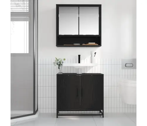 Vonios Kriauklės Spinta Juodas Ąžuolas 65 X 33 X 60 Cm Vonios Kriauklės Spinta Juodas Ąžuolas 65 X 33 X 60 Cm