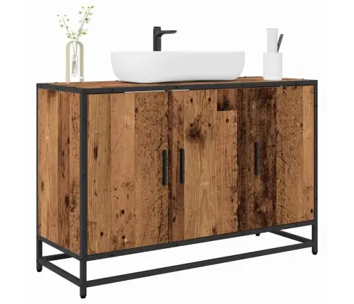 Vonios Kriauklės Spinta Su Lentyna Sena Mediena 90 X 33 X 60 Cm Vonios Kriauklės Spinta Su Lentyna Sena Mediena 90 X 33 X 60 Cm