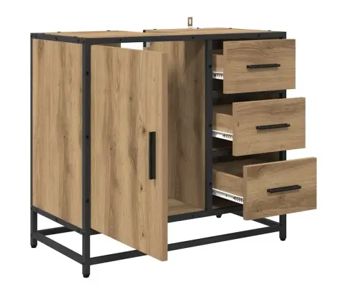 Vannas Istabas Izlietnes Skapītis Ar Atvilktni Amatnieku Ozola Vidaxl