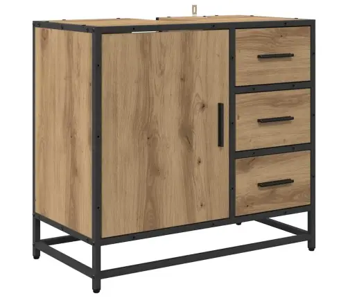 Vannas Istabas Izlietnes Skapītis Ar Atvilktni Amatnieku Ozola Vidaxl