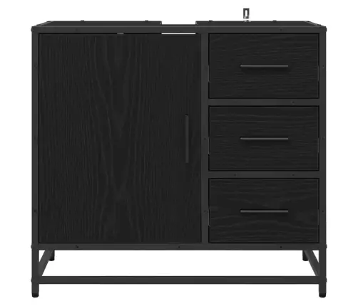 Vannitoa Kapp Sahtliga Must Tamm 65 X 33 X 60 Cm Tehispuit