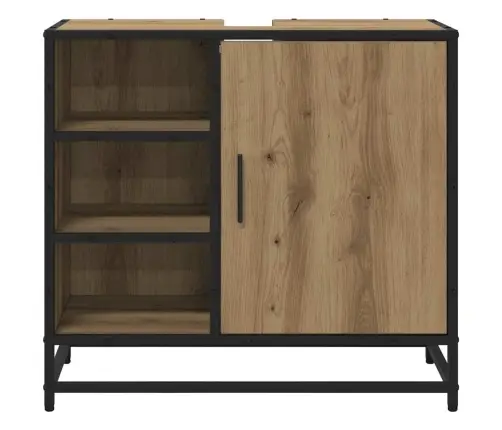 Vannas Istabas Izlietnes Skapītis Ar Plauktu Amatnieku Ozola Vidaxl