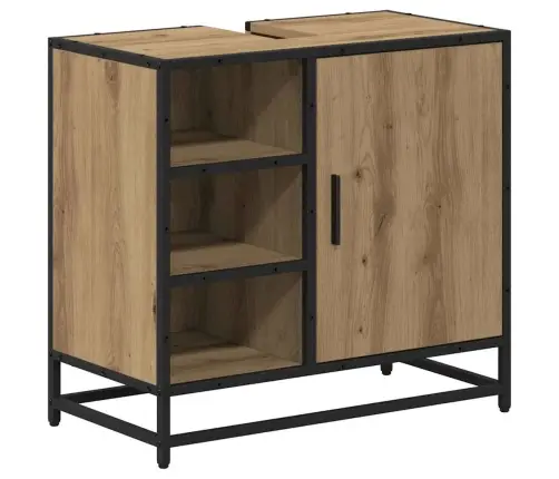 Vannas Istabas Izlietnes Skapītis Ar Plauktu Amatnieku Ozola Vidaxl