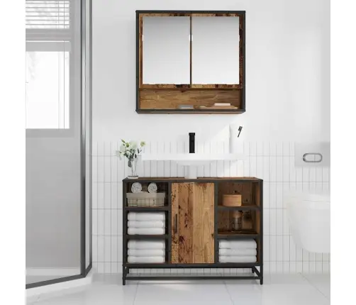 Vannitoa Kraanikausi Kapp Vana Puit 80 X 33 X 60 Cm Tehispuit