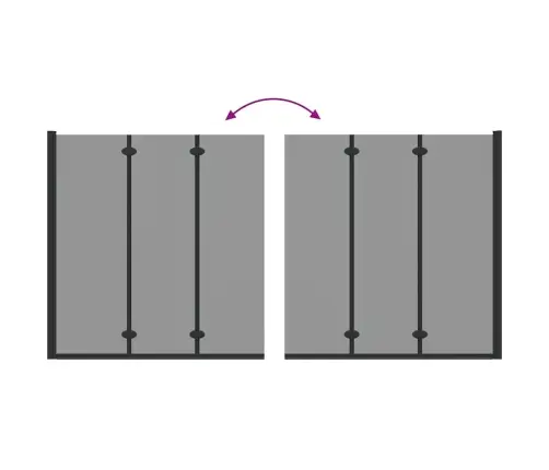 Duši Kest Must 130 X 138 Cm Esg Klaas Ja Alumiinium