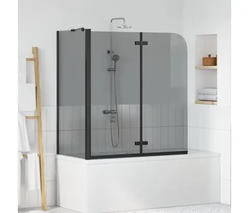 Dušas Apdare Melna 120 X 68 X 130 Cm Esg Stikls Un Alumīnijs Vidaxl