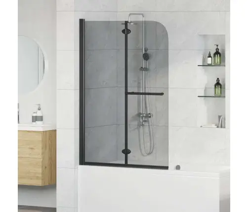 Dušas Apdare Melna 120 X 140 Cm Esg Stikls Un Alumīnijs Vidaxl