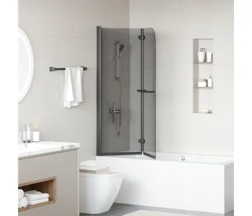 Dušas Apdare Melna 120 X 140 Cm Esg Stikls Un Alumīnijs Vidaxl