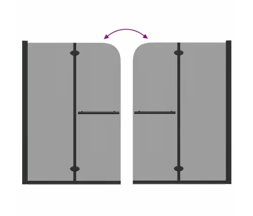 Dušas Apdare Melna 120 X 140 Cm Esg Stikls Un Alumīnijs Vidaxl