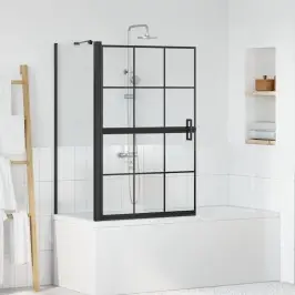 Vonios Dušo Ekranas Juoda Ir Permatoma 116 X 68 X 128 Cm