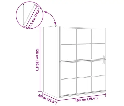 Vanni Dušiekraan Must Ja Läbipaistev 116 X 68 X 128 Cm