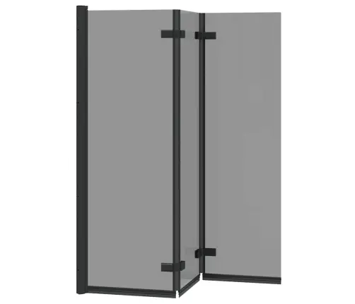 Dušas Apdare Melna 130 X 138 Cm Esg Stikls Un Alumīnijs Vidaxl