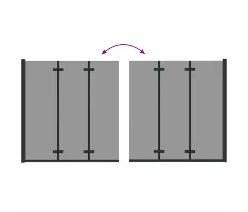 Dušas Apdare Melna 130 X 138 Cm Esg Stikls Un Alumīnijs Vidaxl