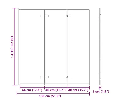 Dušas Apdare Melna 130 X 138 Cm Esg Stikls Un Alumīnijs Vidaxl