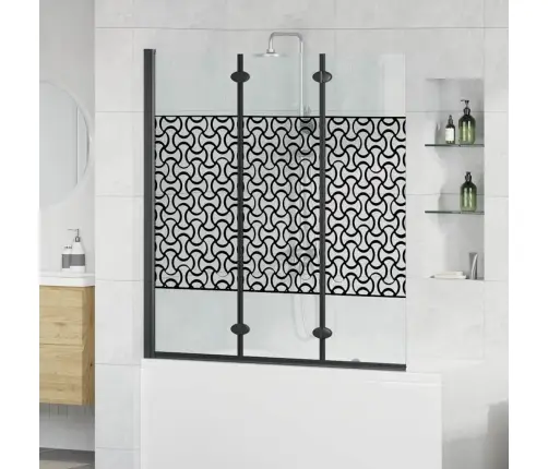 Duši Kest Must Ja Läbipaistev 130 X 130 Cm Karastatud Klaas