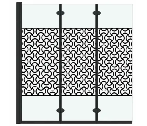 Duši Kest Must Ja Läbipaistev 130 X 130 Cm Karastatud Klaas