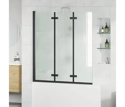 Dušas Apdare Melna 130 X 138 Cm Esg Stikls Un Alumīnijs Vidaxl