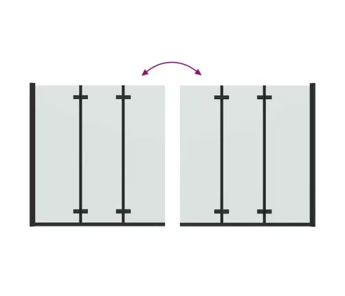 Dušas Apdare Melna 130 X 138 Cm Esg Stikls Un Alumīnijs Vidaxl