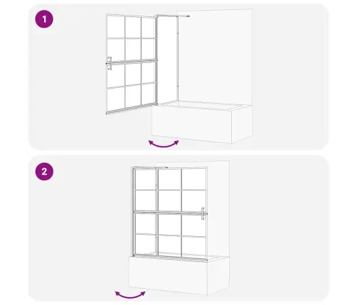 Vanni Dušiekraan Must Ja Läbipaistev 116 X 68 X 128 Cm