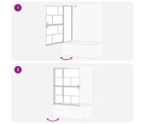 Vanni Dušiekraan Must Ja Läbipaistev 116 X 68 X 128 Cm