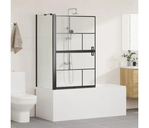Vannas Dušas Ekrāns Melna Un Caurspīdīga 80 X 67 X 129.5 Cm Vidaxl