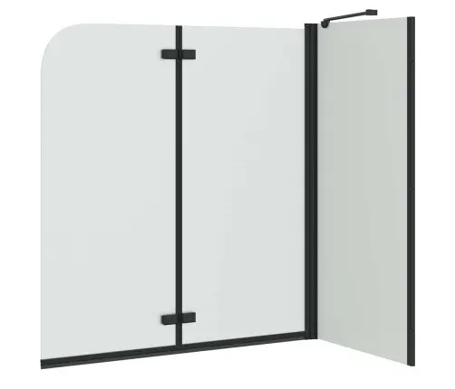 Dušas Apdare Melna 120 X 68 X 130 Cm Esg Stikls Un Alumīnijs Vidaxl