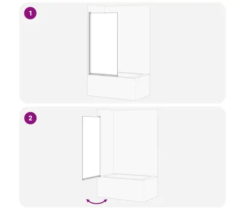 Vannas Dušas Ekrāns Melna 68 X 130 Cm Temperēts Stikls