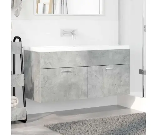 Praustuvo Spintelė Su Saugykla Betono Pilka Apdirbta Mediena