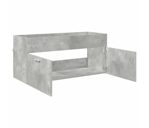 Praustuvo Spintelė Su Saugykla Betono Pilka Apdirbta Mediena