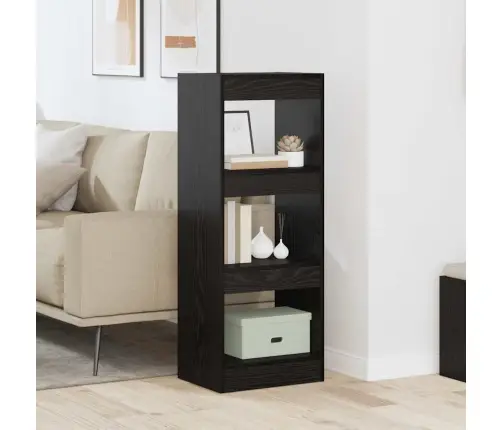 Grāmatplaukts Melns Ozols 40 X 30 X 103 Cm Inženierijas Koks Vidaxl