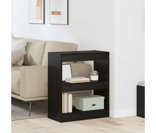 Grāmatplaukts Melns Ozols 60 X 30 X 72 Cm Inženierijas Koks Vidaxl