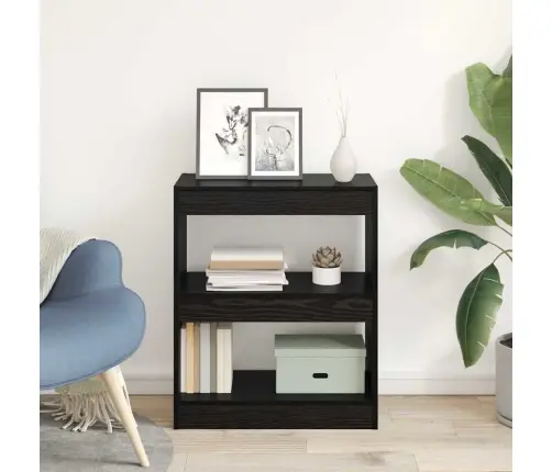 Grāmatplaukts Melns Ozols 60 X 30 X 72 Cm Inženierijas Koks Vidaxl