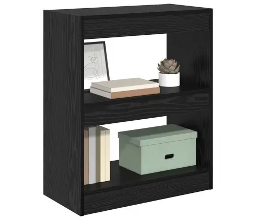 Grāmatplaukts Melns Ozols 60 X 30 X 72 Cm Inženierijas Koks Vidaxl