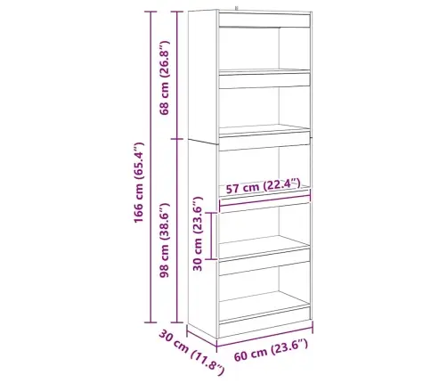 Raamaturiiul Vana Puit 60 X 30 X 166 Cm Tehispuit