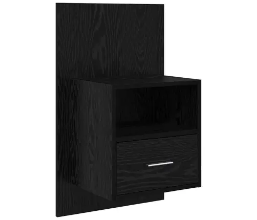 Gultas Skapis 2 Pcs Melns Ozols 48.5 X 32.5 X 80 Cm Vidaxl
