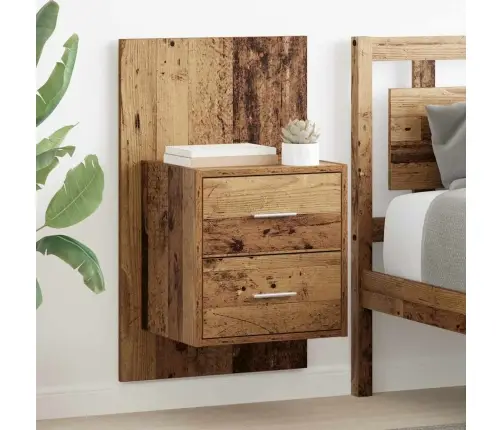Sienā Piestiprināms Naktsgaldiņš Ar Atvilktni 2 Pcs Vecs Koks Vidaxl