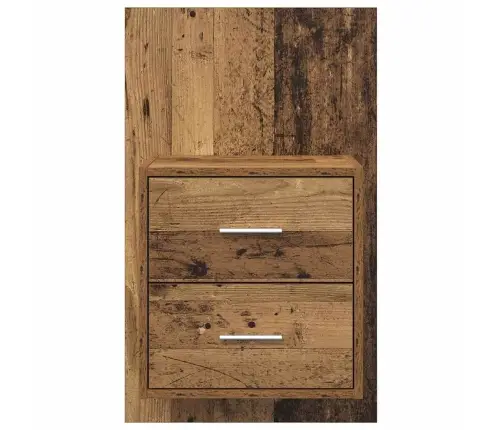 Sienā Piestiprināms Naktsgaldiņš Ar Atvilktni 2 Pcs Vecs Koks Vidaxl