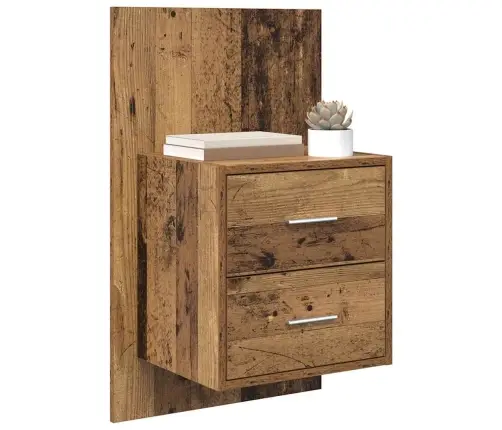 Sienā Piestiprināms Naktsgaldiņš Ar Atvilktni 2 Pcs Vecs Koks Vidaxl