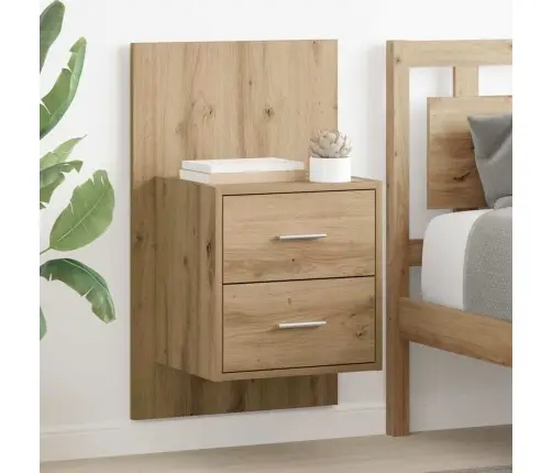 Sienā Piestiprināms Naktsgaldiņš 2 Pcs Artisānā Ozols Vidaxl