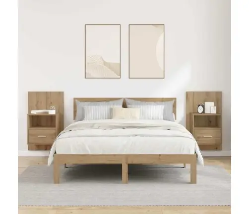 Voodikapp 2 Pcs Käsitöötamm 48.5 X 32.5 X 80 Cm Tehispuit