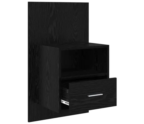 Gultas Skapis 2 Pcs Melns Ozols 48.5 X 32.5 X 80 Cm Vidaxl