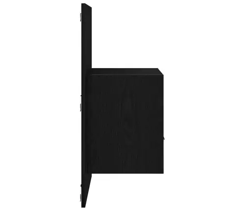 Gultas Skapis 2 Pcs Melns Ozols 48.5 X 32.5 X 80 Cm Vidaxl