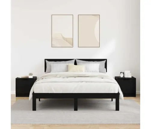 Lovos Spintelė 2 Pcs Juoda Ąžuolo 40 X 39 X 40 Cm