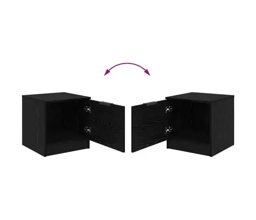 Lovos Spintelė 2 Pcs Juoda Ąžuolo 40 X 39 X 40 Cm