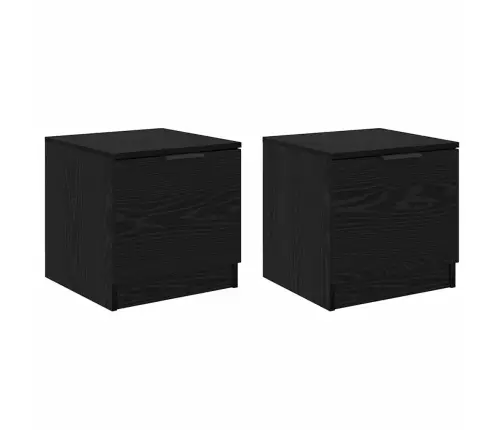 Lovos Spintelė 2 Pcs Juoda Ąžuolo 40 X 39 X 40 Cm