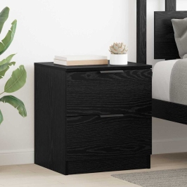 Nakts Skapītis Ar Atvilktni 2 Pcs Melns Ozols 45 X 39 X 50 Cm Vidaxl