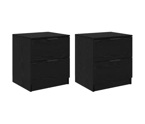 Nakts Skapītis Ar Atvilktni 2 Pcs Melns Ozols 45 X 39 X 50 Cm Vidaxl Nakts Skapītis Ar Atvilktni 2 Pcs Melns Ozols 45 X 39 X 50 Cm Vidaxl